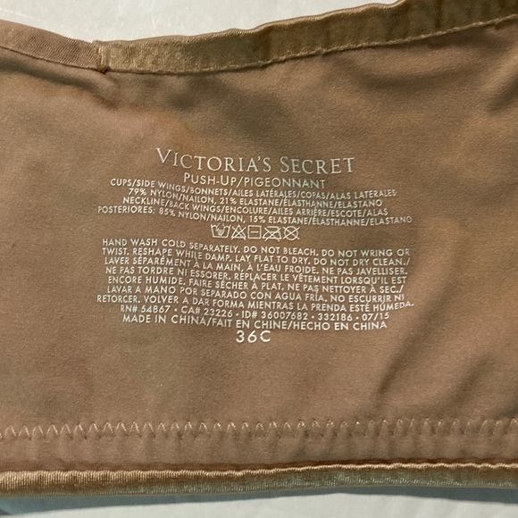 Victoria’s Secret Nude Bombshell Push-up Bra 36C - Picture 7 of 7